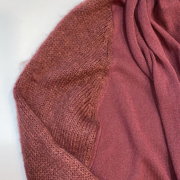 J Jill Women's Small Open Front Cardigan Waterfall Mauve Alpaca Blend Sleeves - Picture 6 of 11